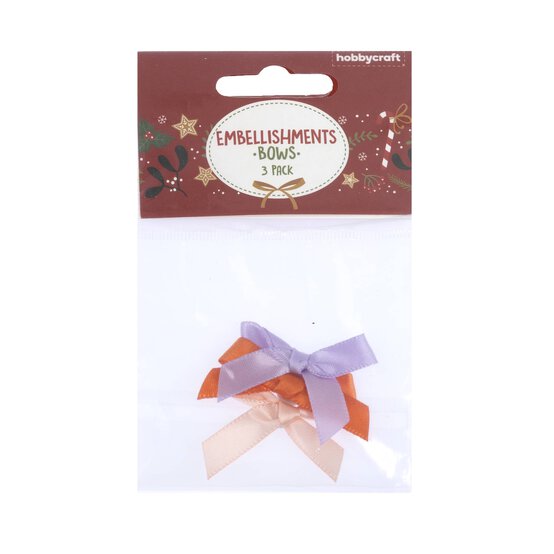 Purple and Orange Mini Bows 3 Pack image number 4