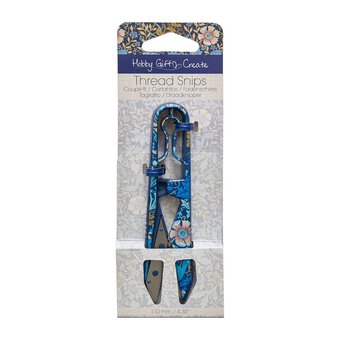 Blue Woodblock Floral Thread Snips  