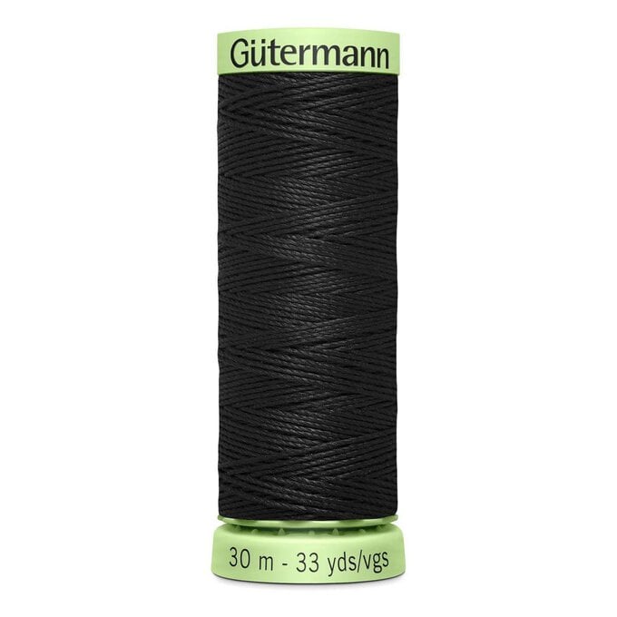 Gutermann Black Top Stitch Thread 30m (000) image number 1