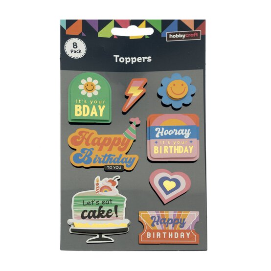 Birthday Flower Card Toppers 8 Pack  image number 4