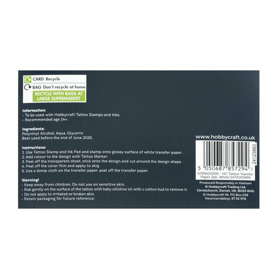 Tattoo Transfer Paper 15cm x 10cm 2 Pack image number 5