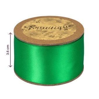Green Double-Faced Satin Ribbon 36mm x 5m image number 4