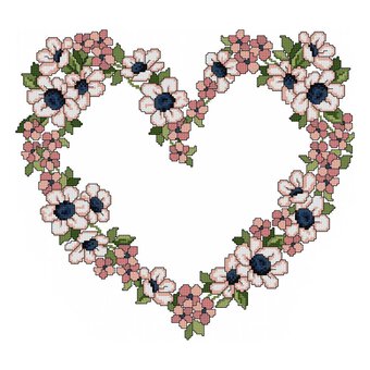 FREE PATTERN DMC Floral Heart Cross Stitch 0157