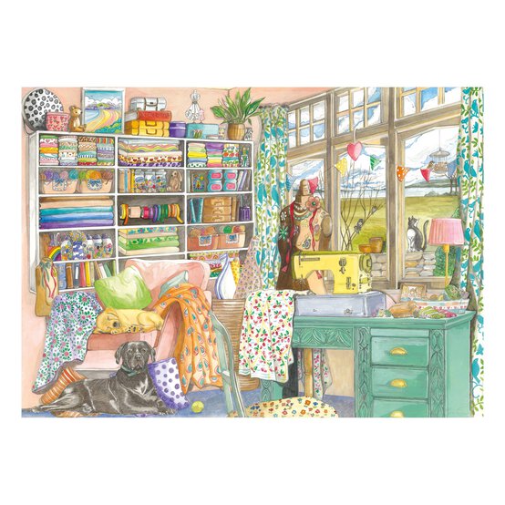 Otter House Busy Crafting Jigsaw Puzzle 1000 Pieces image number 1