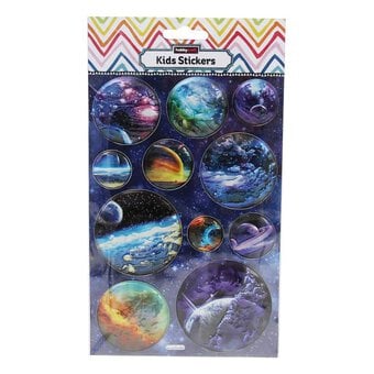 Moon and Planets Embossed Foil Stickers image number 2