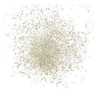 Silver Silver-Lined Seed Beads 3mm 50g 