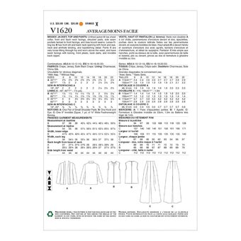 Vogue Women's Jacket, Top and Trousers  Sewing Pattern V1620 (E5 14-22)