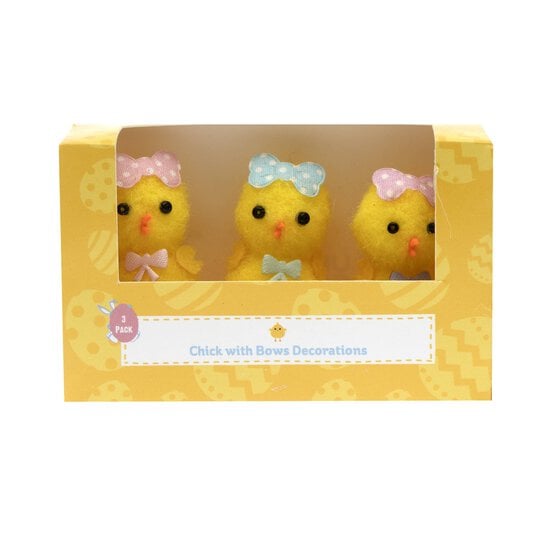 Yellow Chicks with Dotty Bows 3 Pack image number 4