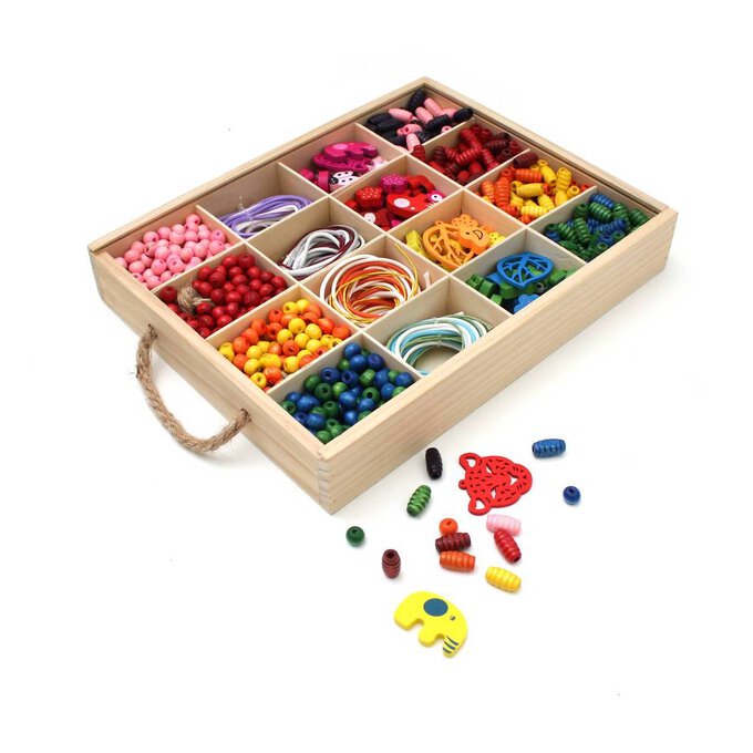 Assorted Wooden Bead Set 420g image number 1