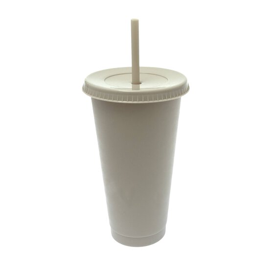Nude Plastic Cup with Straw image number 1