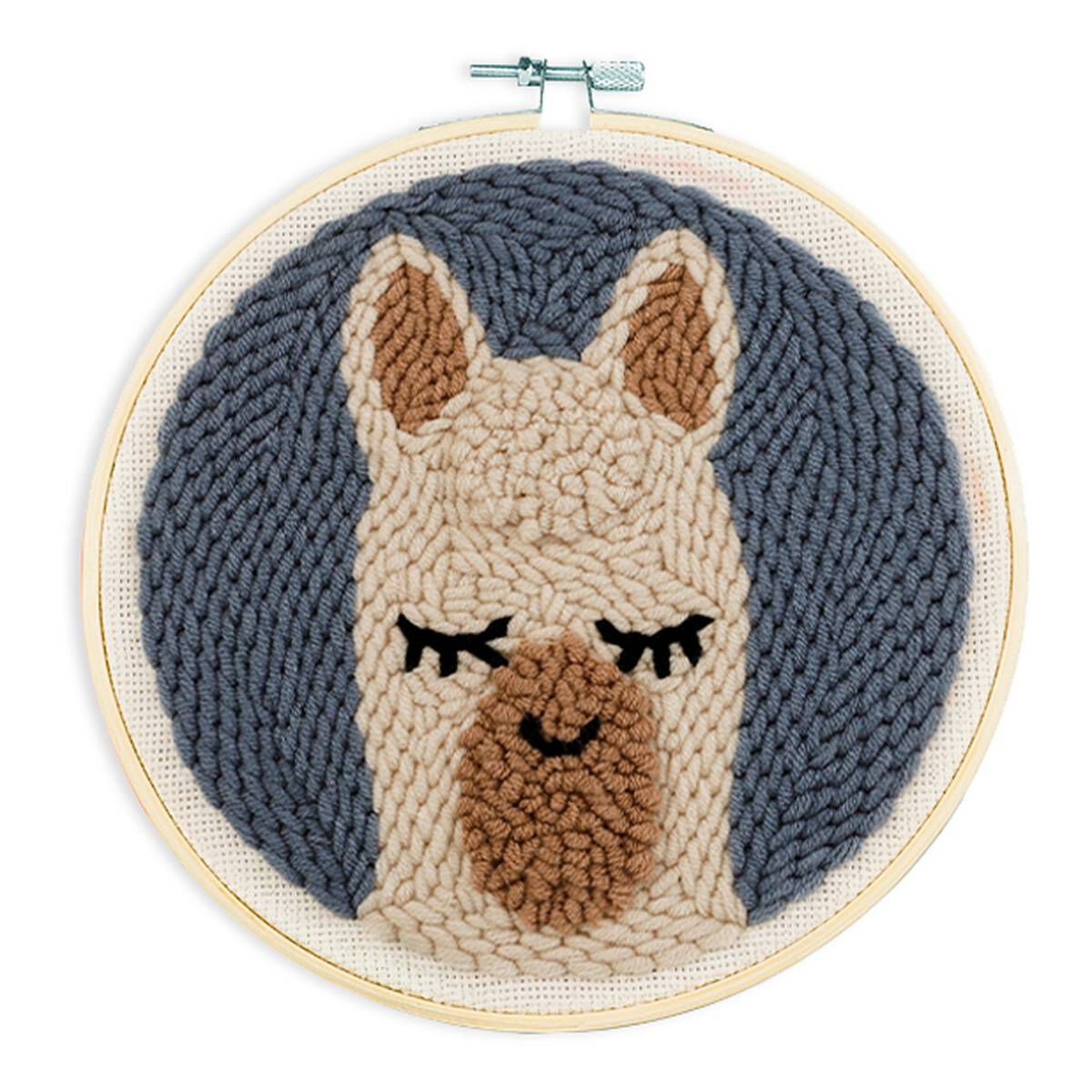 Alpaca Embroidery Punch Needle Hoop Kit 20cm Hobbycraft