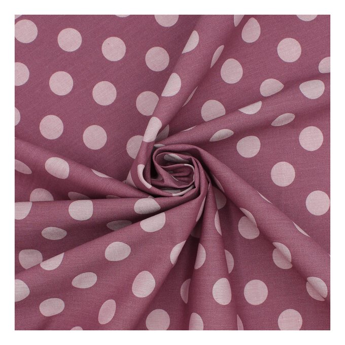 Mauve Hometown Chambray Dots Fabric by the Metre image number 1