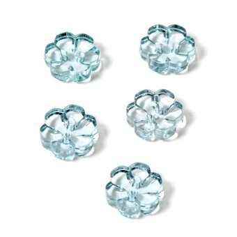 Hemline Royal Blue Novelty Flower Button 5 Pack
