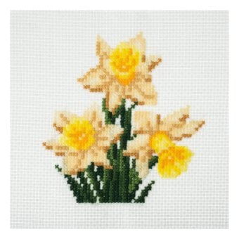 Trimits Daffodil Mini Cross Stitch Kit 13cm x 13cm