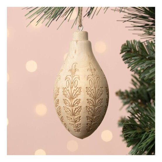 Hanging Wooden Teardrop Decoration 10cm image number 1