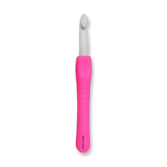Pony Pink Easy Grip Crochet Hook 10mm x 15cm image number 1