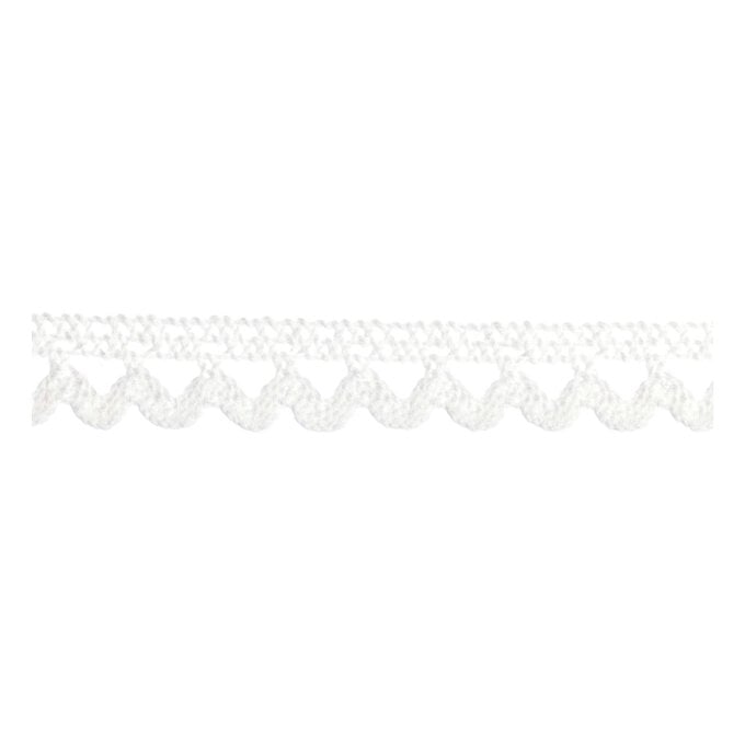White 10mm Cotton Lace Trim by the Metre image number 1