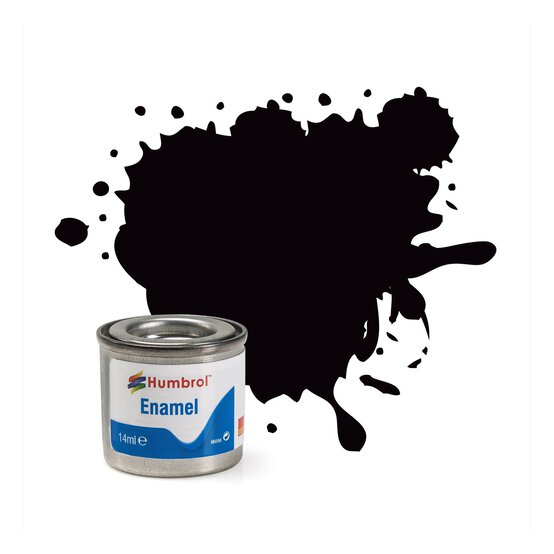 Humbrol 85 Coal Black Enamel Satin Paint 14ml  image number 1
