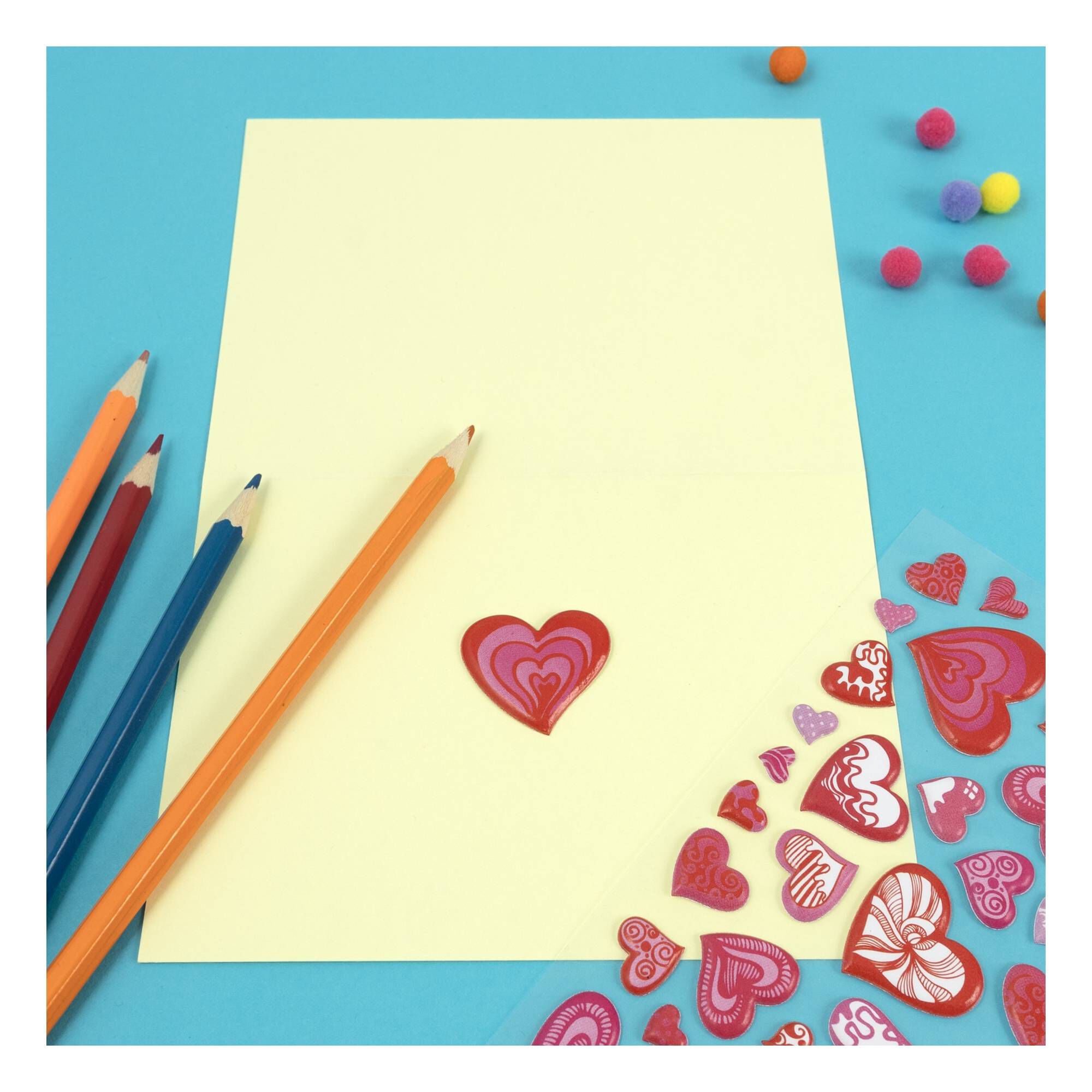 Pink Heart Puffy Stickers Hobbycraft