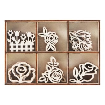 Rose Wooden Embellishments 30 Pack image number 3