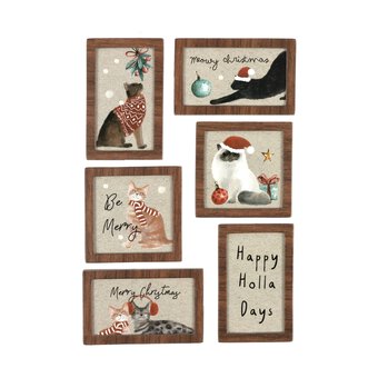 Christmas Cat Chipboard Stickers 6 Pack 