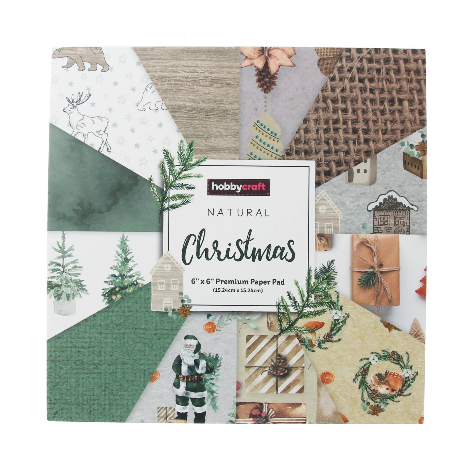 Natural Christmas 6 x 6 Inches Paper Pad 24 Sheets Hobbycraft