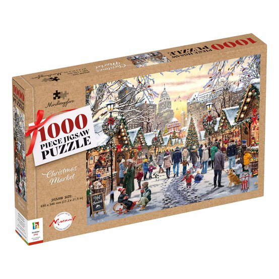 Mindbogglers Christmas Market Jigsaw Puzzle 1000 Pieces image number 1