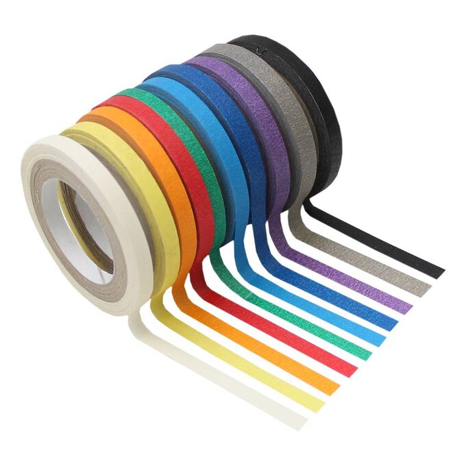 Assorted Solid Masking Tape 6mm x 8m 10 Pack image number 1