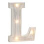 White Washed Wooden LED Letter L 21cm image number 1