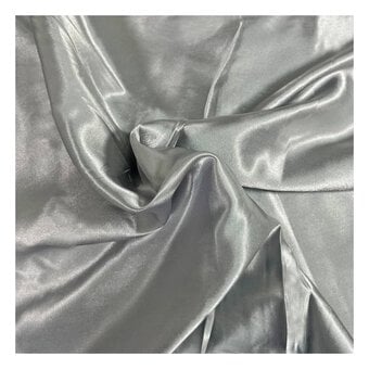 Silver Silky Satin Fabric by the Metre