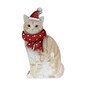 Wooden Cat in a Scarf Decoration 12.5cm  image number 2
