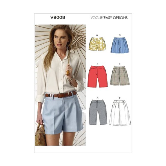 Vogue Women&rsquo;s Shorts Sewing Pattern V9008 (14-22) image number 1