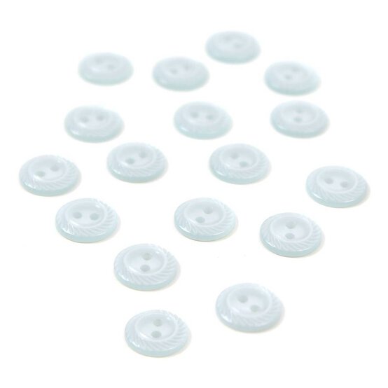 Hemline  Baby Blue Basic Cut Edge Button 17 Pack image number 1