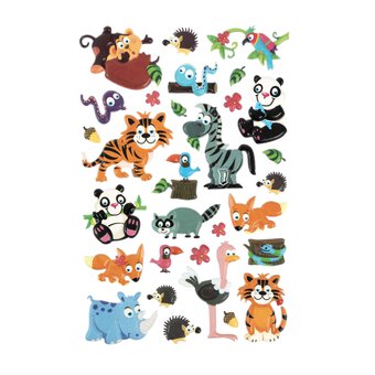 Wild Animal Puffy Stickers