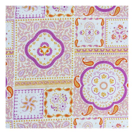 Island Haven Pink Mosaic Scarf Cotton Fabric by the Metre image number 2
