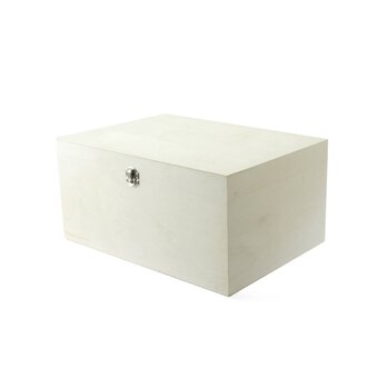 Small Rectangular Wooden Box with Lid, 14.5 x 12 x 6 cm