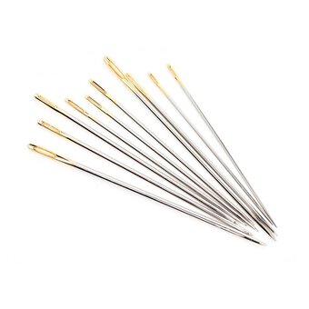 18 Pieces Steel Large-Eye Blunt Needles, Yarn Tapestry darning Embroidery  Knitting Needles Sewing Needles Assorted Size 