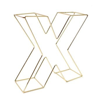 Soft Gold Wire Letter X 15cm