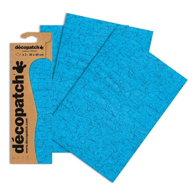 Decopatch Blue Crackle Paper 3 Pack image number 1