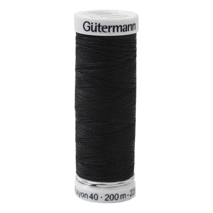 Gutermann Black Sulky Rayon 40 Weight Thread 200m (1234) image number 1