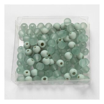 Light Green Round Plastic Beads 6mm 40g