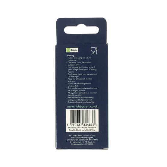 Whisk Metallic Rainbow Number 8 Candle image number 5