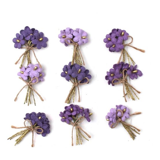 Purple Bouquet Paper Flowers 9 Pack image number 1