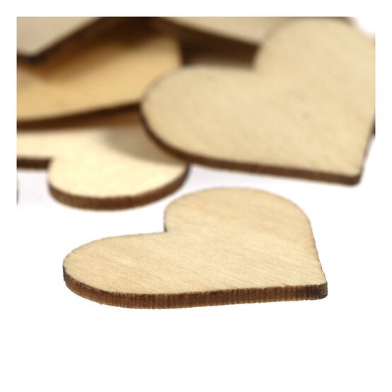 Natural Wooden Hearts 18 Pack  image number 2