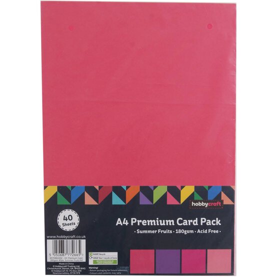 Summer Fruits Premium Card A4 40 Pack image number 3