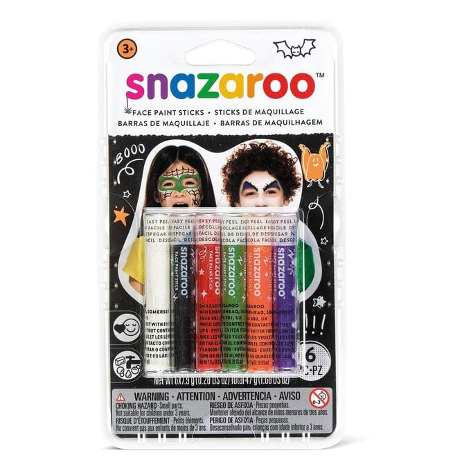 Snazaroo Halloween Face Paint Sticks 6 Pack image number 1