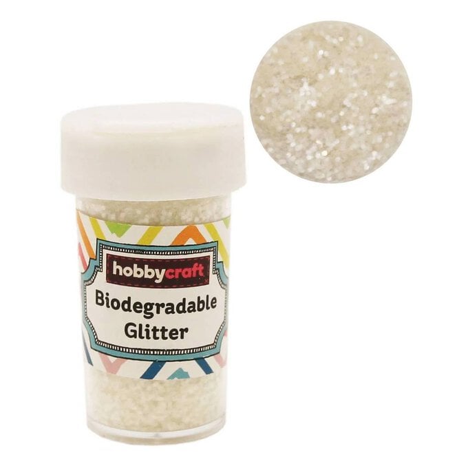 Silver White Biodegradable Flaky Glitter Shaker 20g image number 1