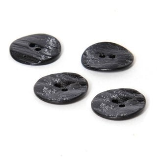 Hemline Black Shell Mother of Pearl Button 4 Pack