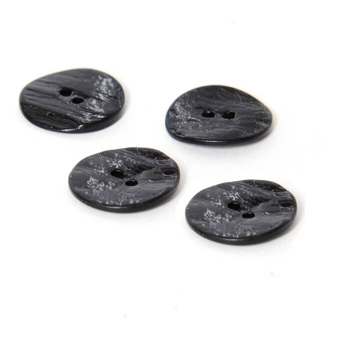 Hemline Black Shell Mother of Pearl Button 4 Pack image number 1