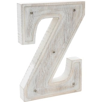White Washed Wooden LED Letter Z 21cm image number 3